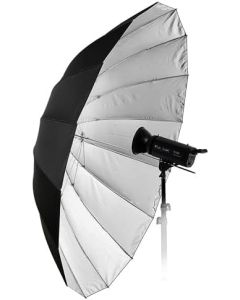 Fotodiox Pro 16-Rib, 72" Black and Silver Reflective Parabolic Umbrella with Neutral White Diffusion Cover