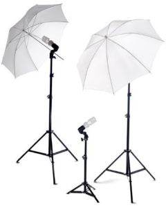 ePhoto 3 Photography Video Photo Portrait Studio Umbrella Continuous Lighting Kit with Three Perfect Day Light CFL Bulb 5500K & Umbrellas for Product, Portrait, & Video Shoot by ePhoto INC Dk3