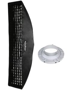 Godox 14"x63" / 35x160cm Strip Beehive Honeycomb Grid Softbox with Bowens Mount Speedring for Studio Flash Strobe Lighting