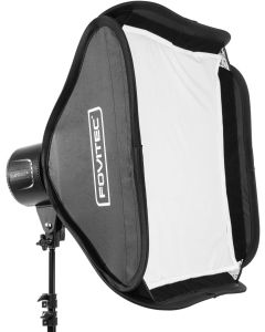 Fovitec 24 inch Foldable Rectangular Pop-Up Softbox Compatible with Bowens S-Type Mount Speedring, Heat-Resistant Nylon and UV Coated Diffuser, Photography and Videography