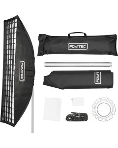 Fovitec 14 x 62 inches/35 x 150 Centimeters Honeycomb Grid Softbox with Bowens Mount S-Type Speedring Compatible for Speedlite Studio Flash Monolight with Carrying Bag Included